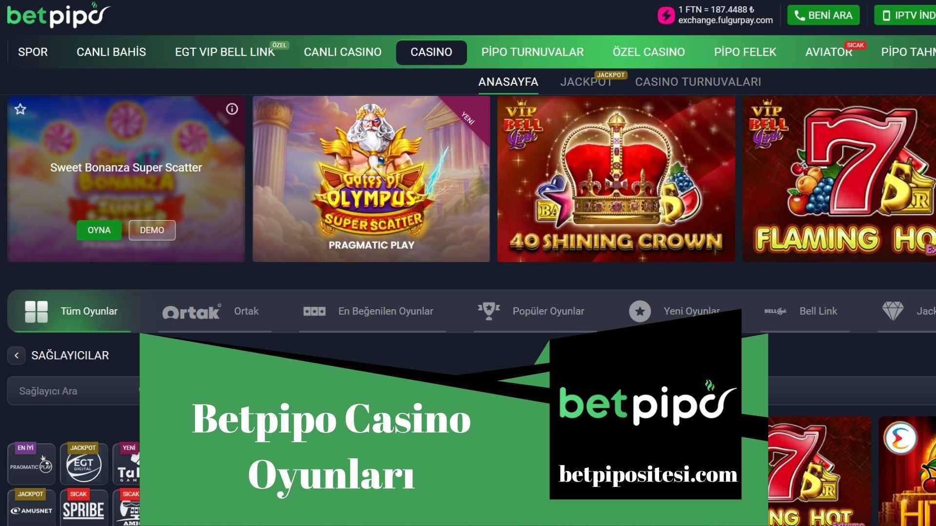 Betpipo Casino Oyunları